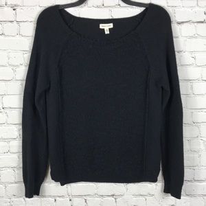 Silence + Noise Sz S Black Front Knit Sweater
